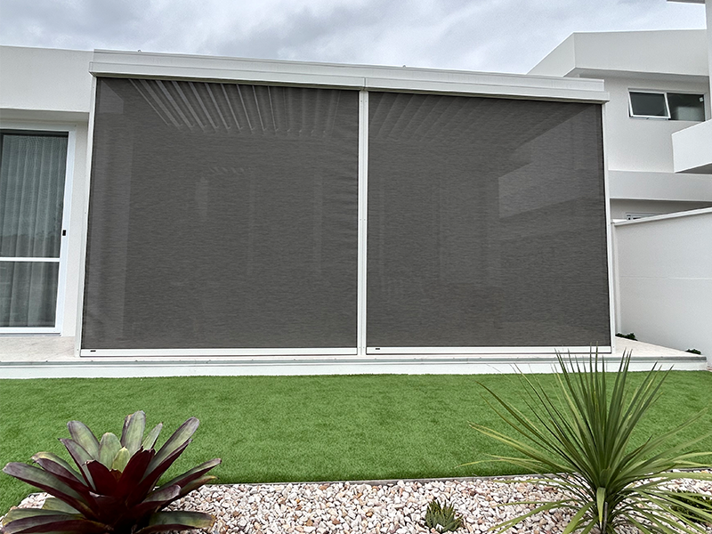Outdoor blinds in garden