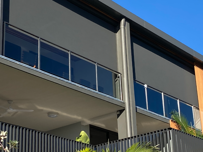 Large outdoor blinds on a balcony