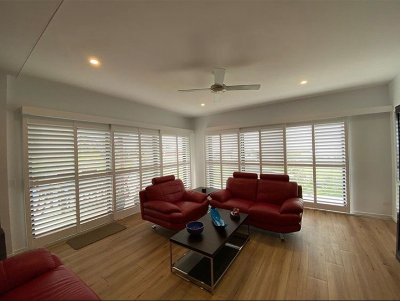 Wooden living area with shutters