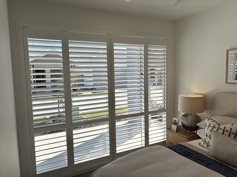Bedroom plantation shutters